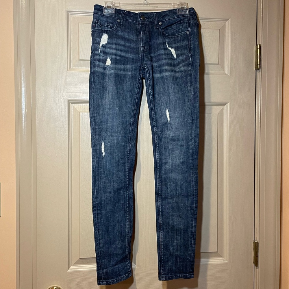 Vigoss Blue Skinny‎ Jeans with Distressed Details, Size 28